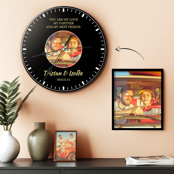 Custom Photo Clock Custom Engraved Clock Personalized Gifts for Lover