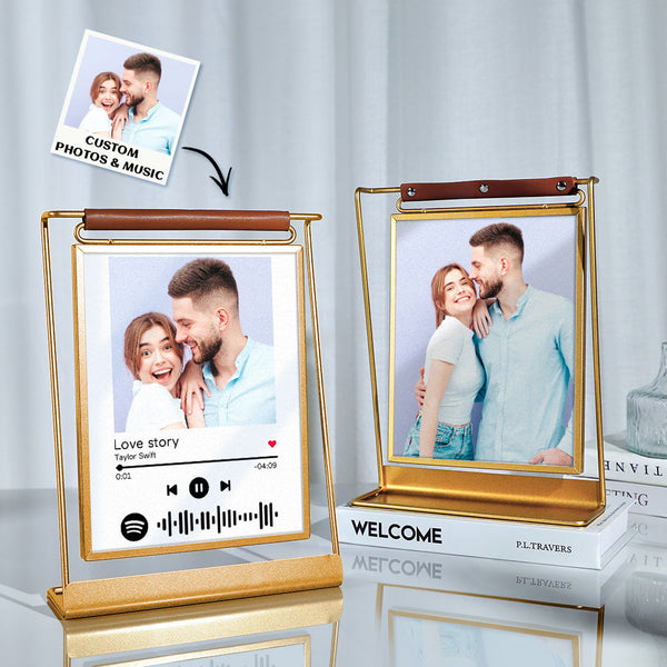 Scannable Spotify Code Photo Frame Personalized Double-Sided Display Stand Gifts For Lovers - photowatch