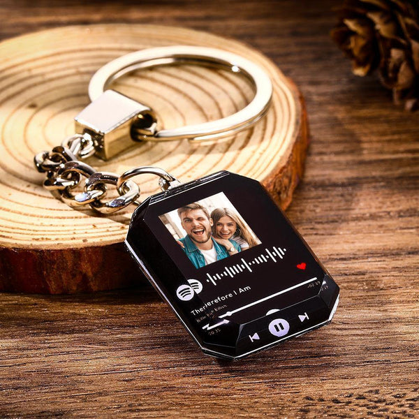 Father's Day Gift - Custom Spotify Code Crystal Keychain | Photo Keychain Personalized Gift - photowatch