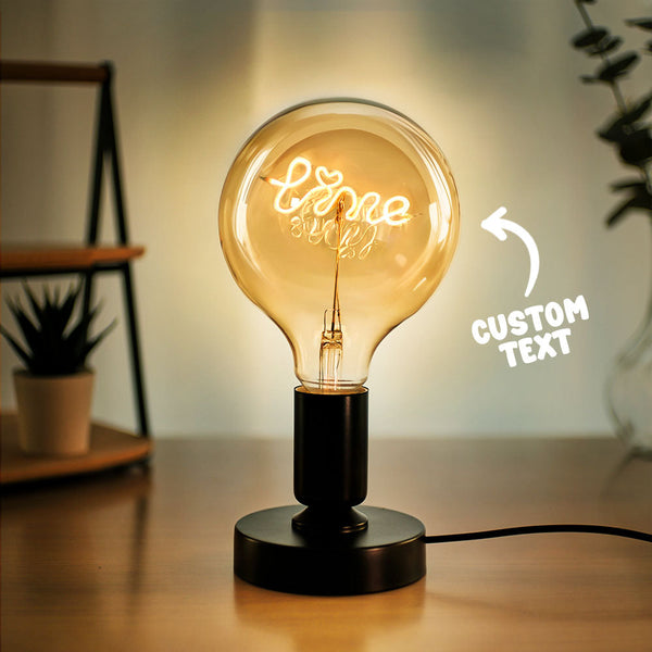 Custom Text Vintage Edison Led Filament Modeling Lamp Soft Light Bulbs Decorative Warm Yellow Light Led - photowatch